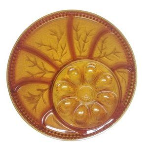 Vintage Amber Egg & Hor d'oeuvre Plate